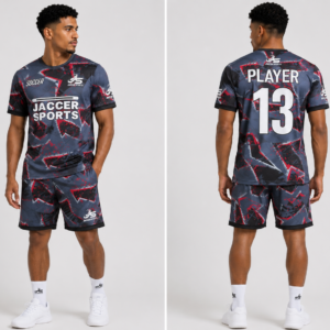 03 dark grey red soccer set front back