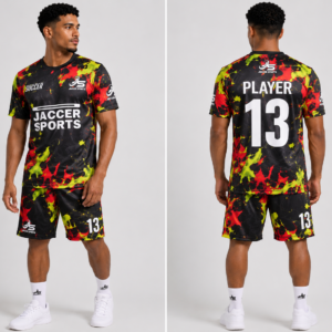 04 black red yellow soccer set front back