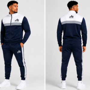 08 navy white grey tracksuit front back
