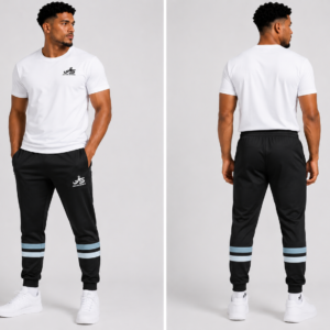 10 black training pants front back